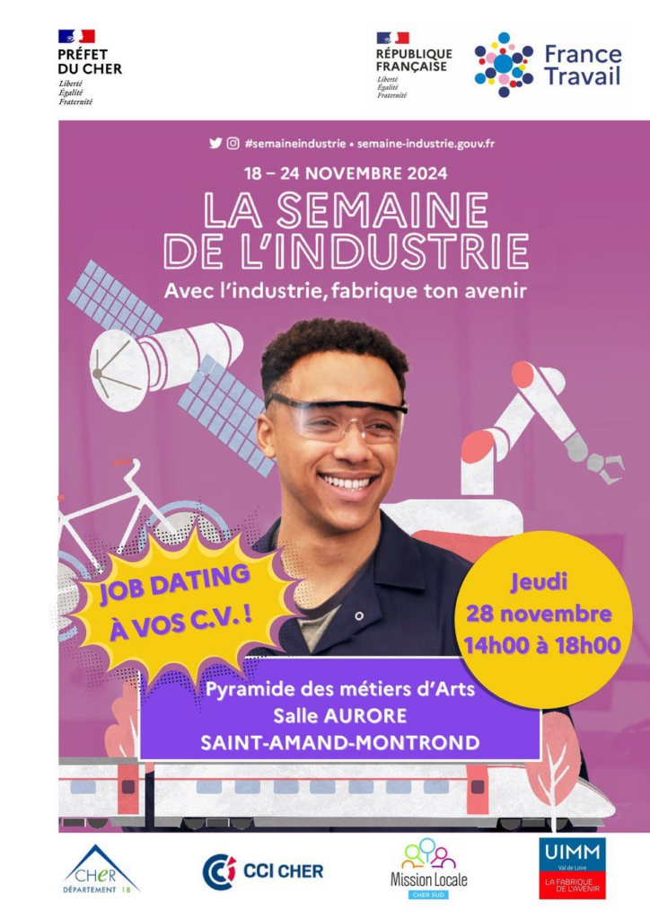 Job dating organisé par France Travail à Saint Amand Montrond